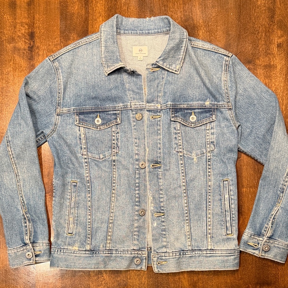 AG Adriano Goldschmied Light Wash Denim Jacket Size S